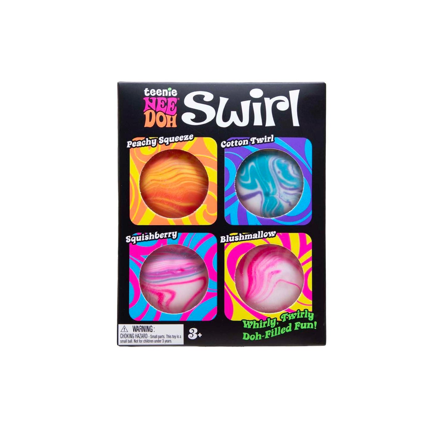 Schylling NeeDoh Teenie Swirl 4 Pack – Sensory Squeeze Toys, 1.5 Inch Diameter