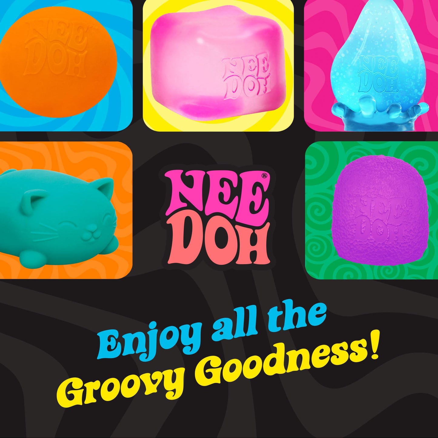 Schylling NeeDoh Glow in the Dark – Sensory Squeeze Toy 2.5in Glob