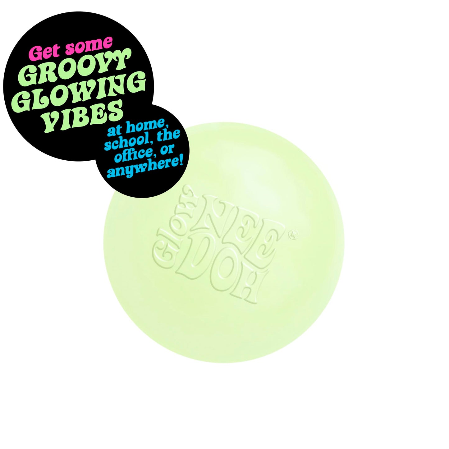 Schylling NeeDoh Glow in the Dark – Sensory Squeeze Toy 2.5in Glob