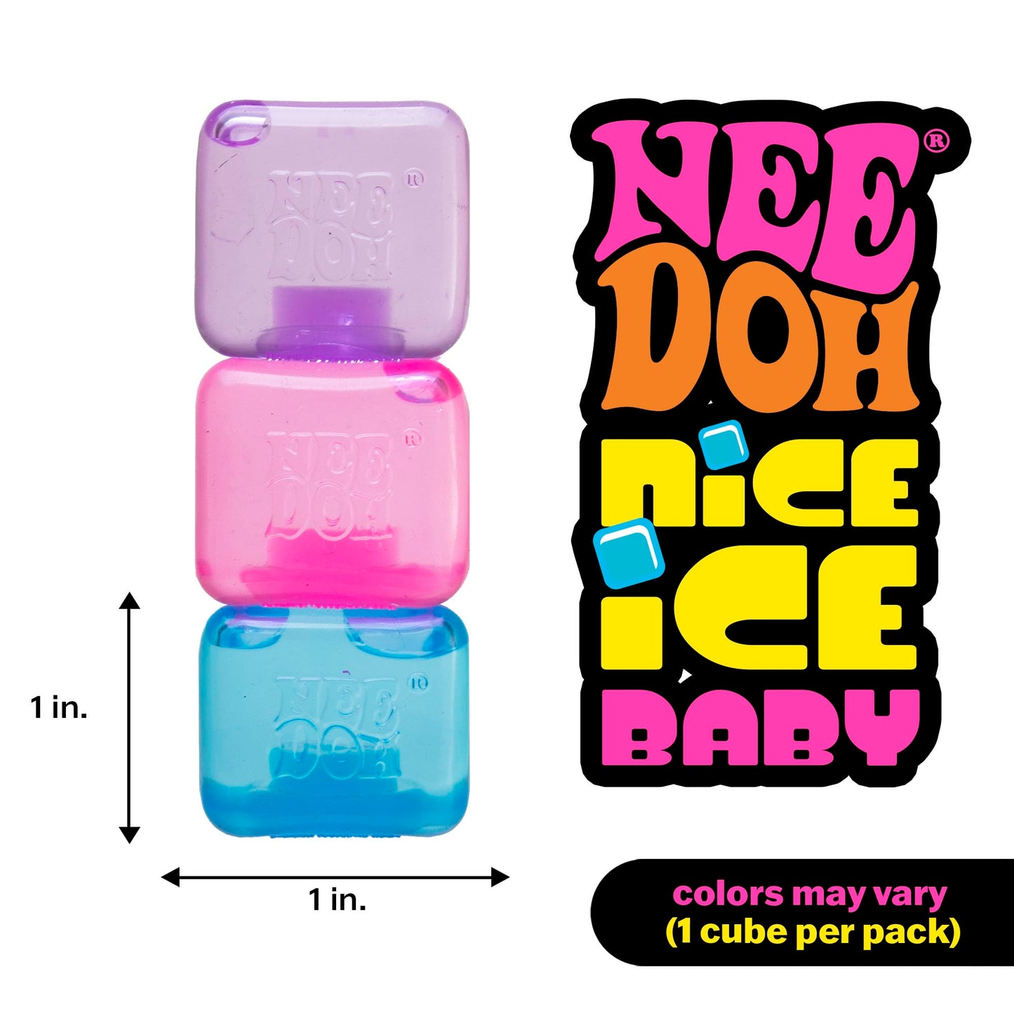 Schylling NeeDoh Nice Ice Baby - Sensory Squeeze Toy, 1.25-Inch Cube