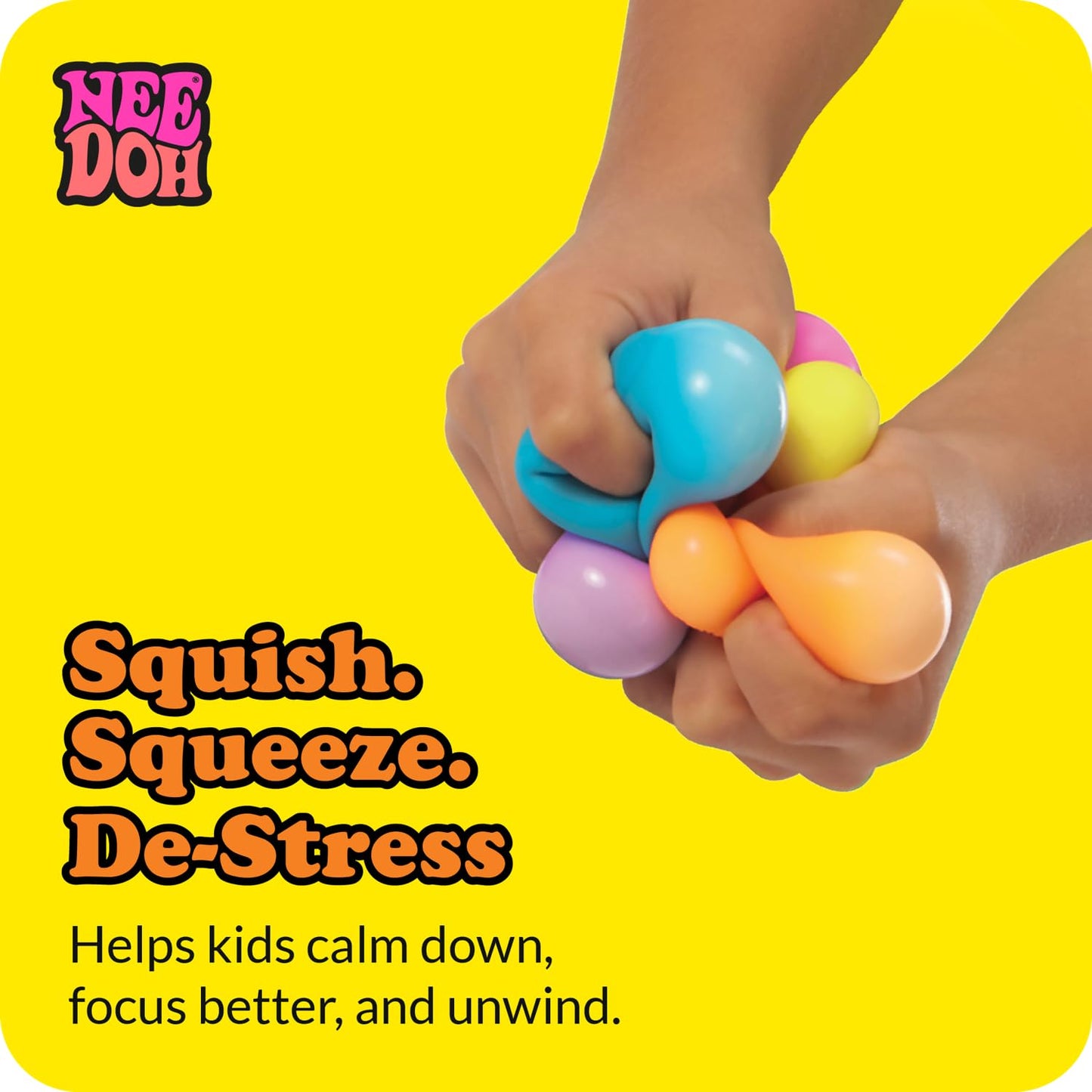 Schylling NeeDoh Rainboh Teenie – 6-Pack Sensory Squeeze Toys, 1.5in Wide, Multicolored