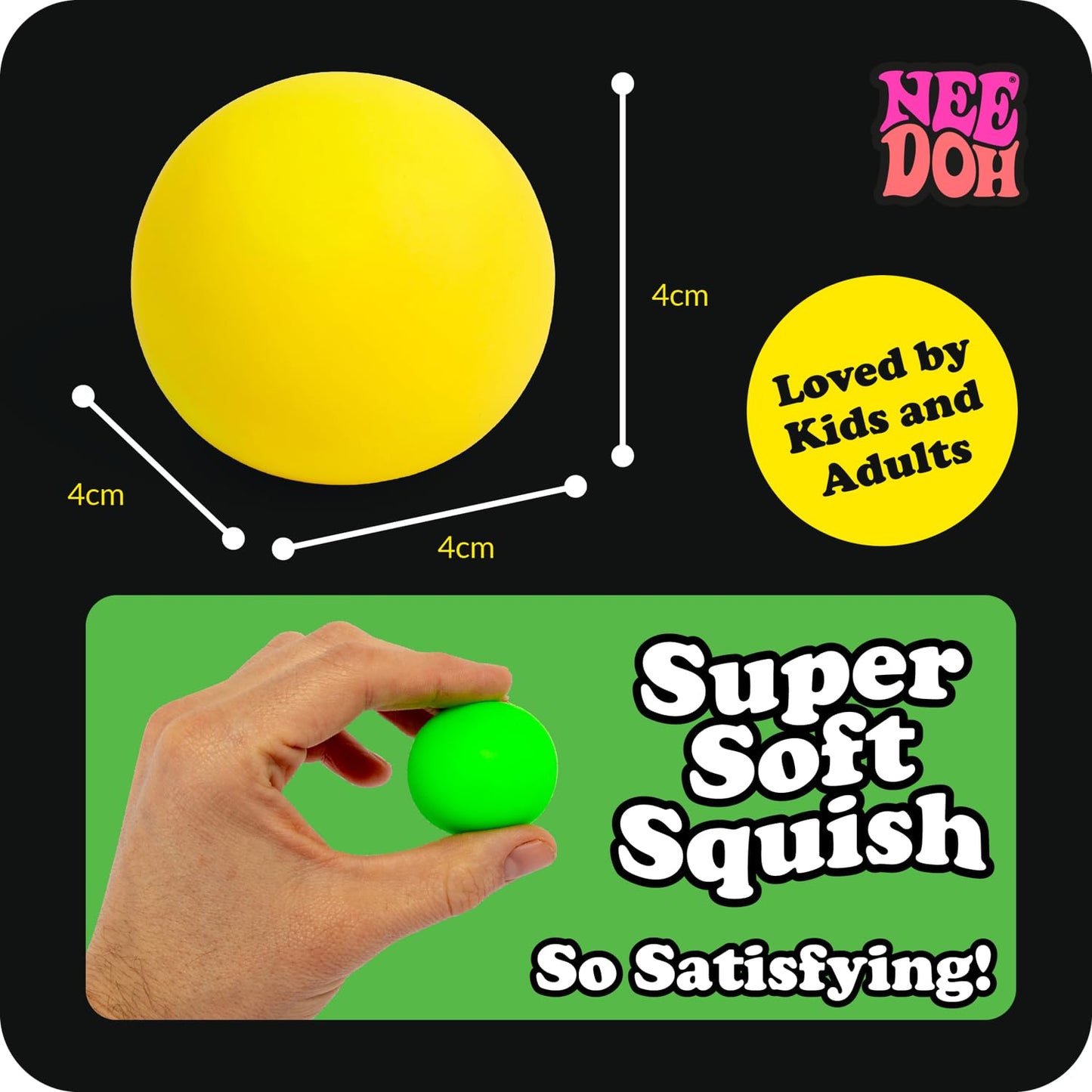 Schylling NeeDoh Rainboh Teenie – 6-Pack Sensory Squeeze Toys, 1.5in Wide, Multicolored