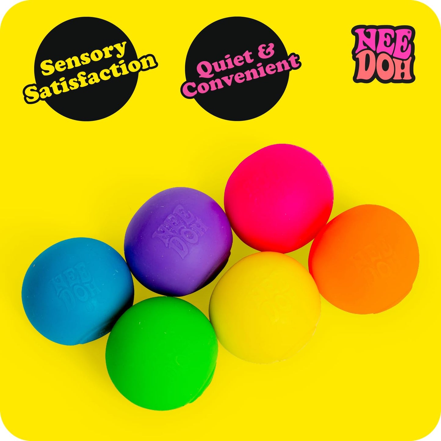 Schylling NeeDoh Rainboh Teenie – 6-Pack Sensory Squeeze Toys, 1.5in Wide, Multicolored