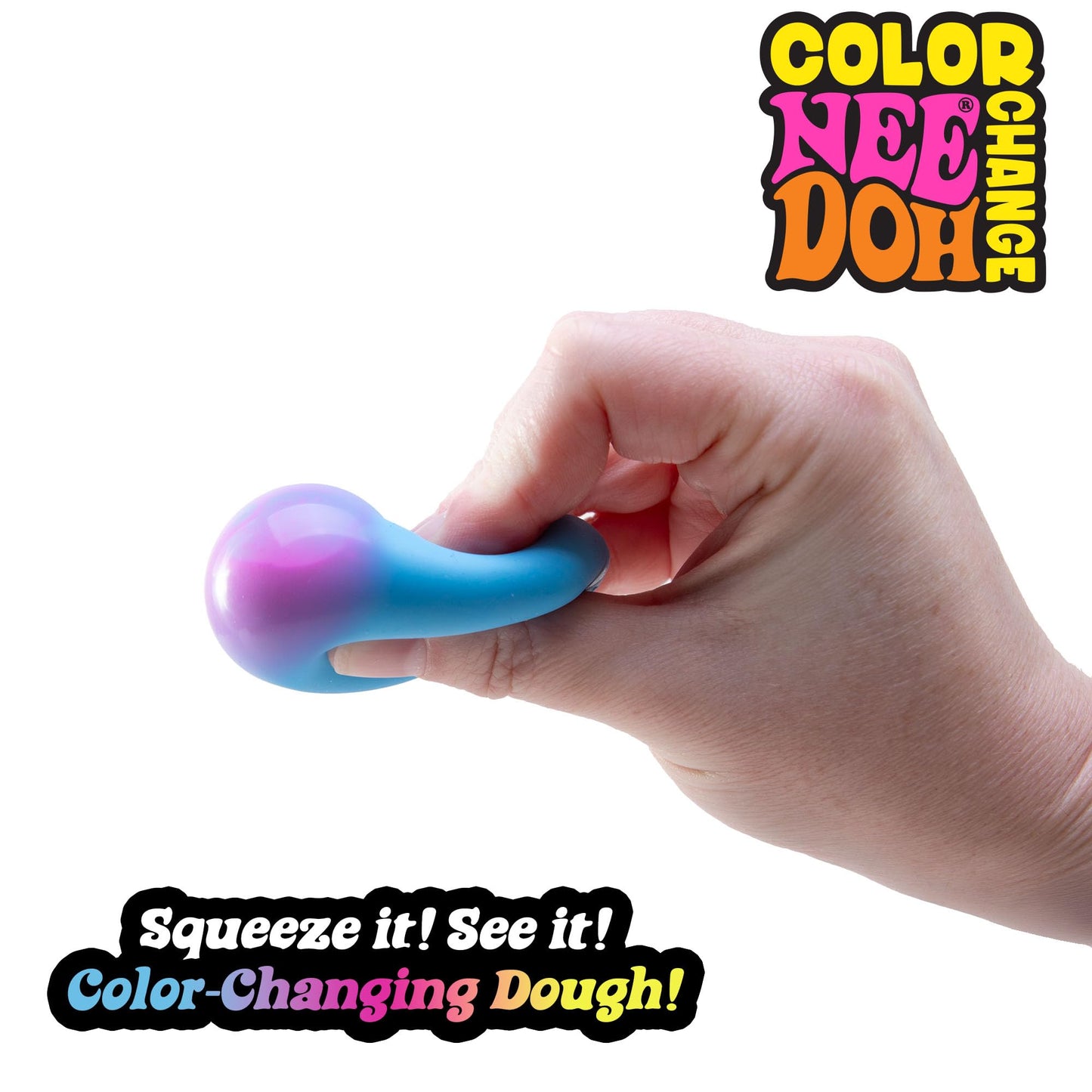 Schylling NeeDoh Teenie Fab Four Pack - 4 Colorful Sensory Squeeze Toys, 1.5-Inch Diameter