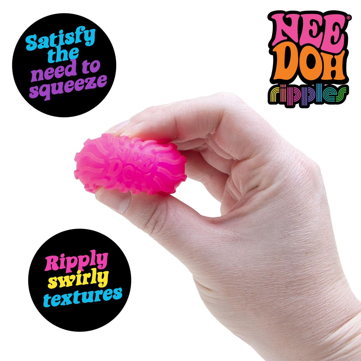 Schylling NeeDoh Teenie Fab Four Pack - 4 Colorful Sensory Squeeze Toys, 1.5-Inch Diameter