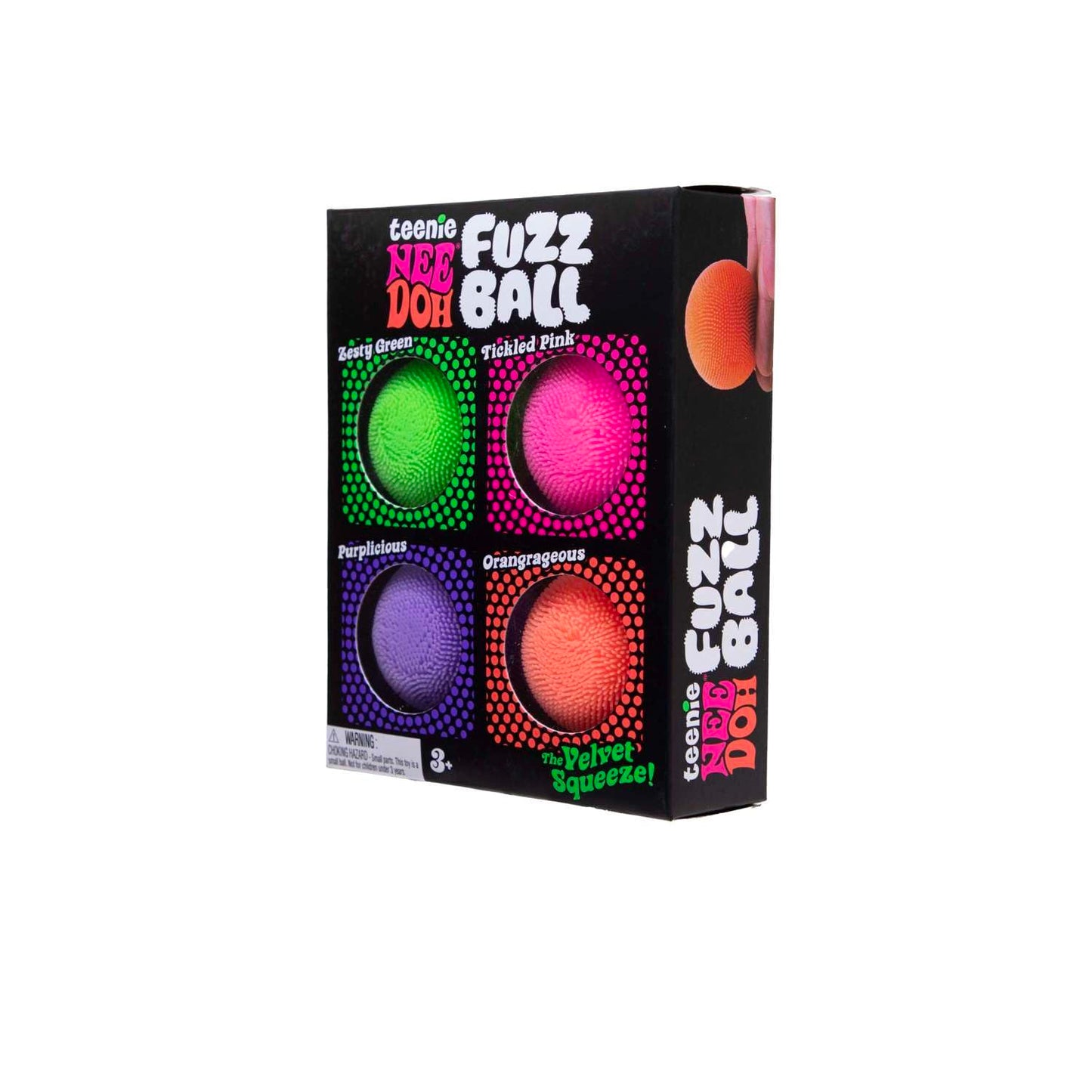 Schylling NeeDoh Teenie Fuzzball 4 Pack - Sensory Squeeze Toy - 1.5-inch Diameter - Colors May Vary
