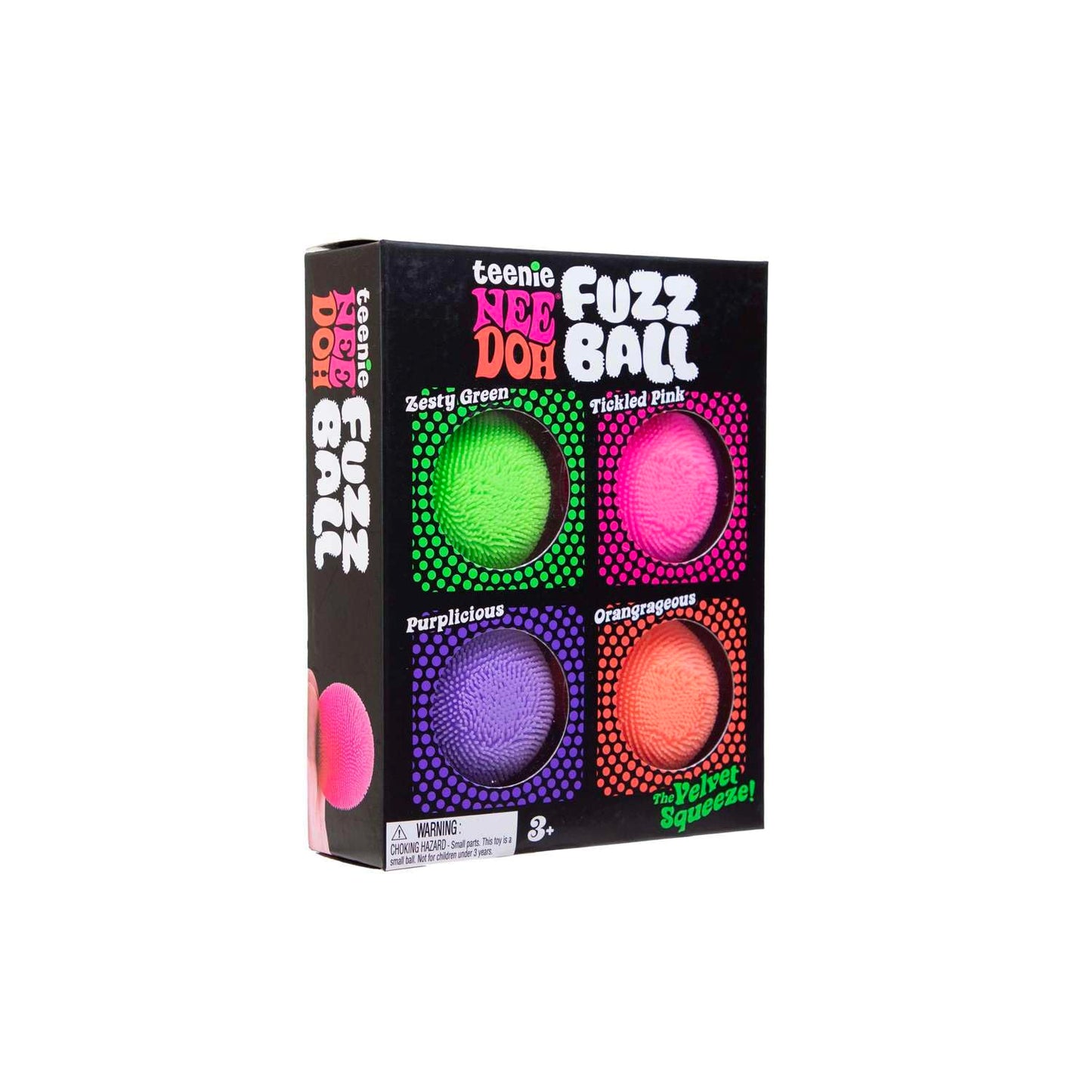 Schylling NeeDoh Teenie Fuzzball 4 Pack - Sensory Squeeze Toy - 1.5-inch Diameter - Colors May Vary