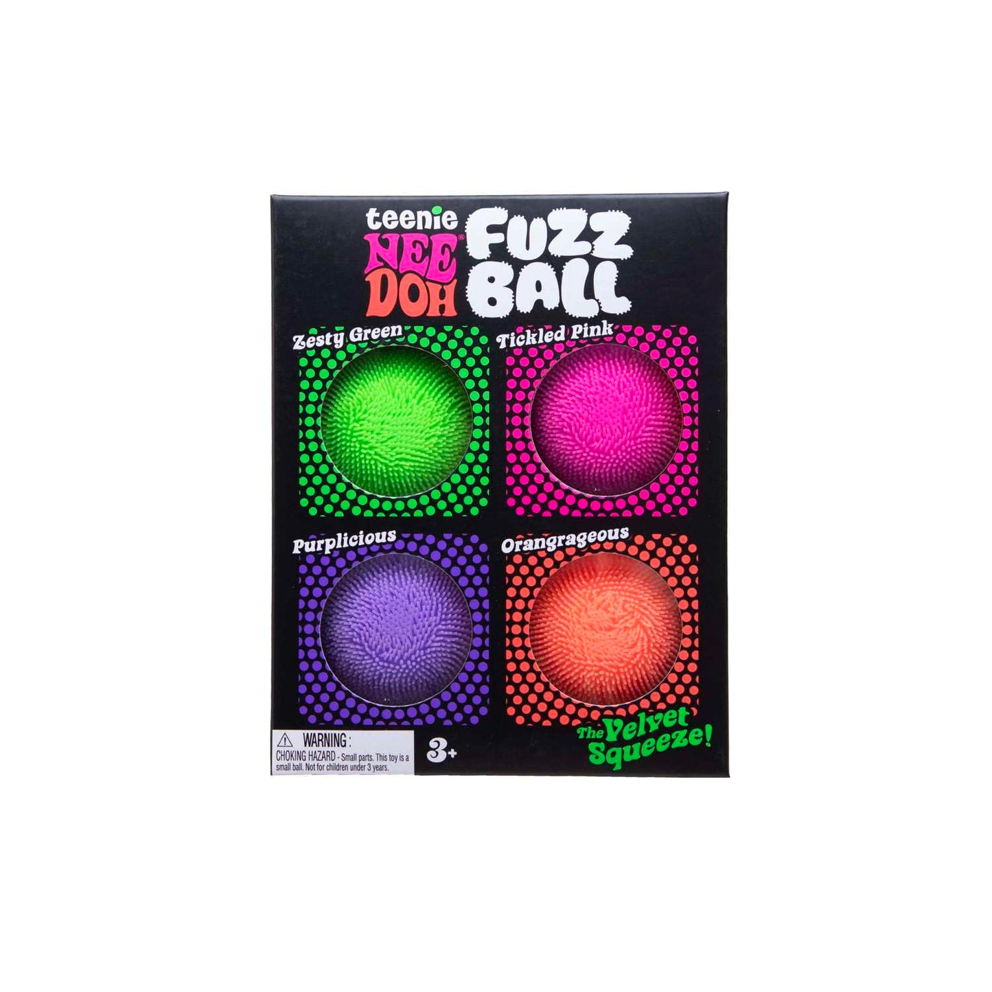 Schylling NeeDoh Teenie Fuzzball 4 Pack - Sensory Squeeze Toy - 1.5-inch Diameter - Colors May Vary