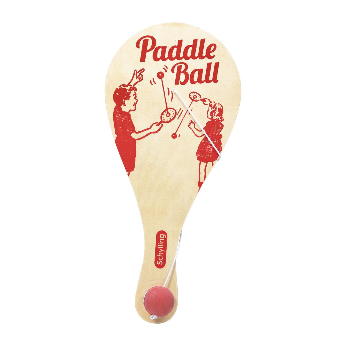 Schylling Paddle Ball – Classic Wood Paddle Game for Ages 5 and Up