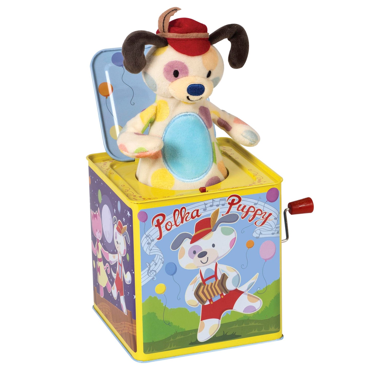 Schylling Polka Puppy Jack in the Box – Classic Musical Toy That Dances