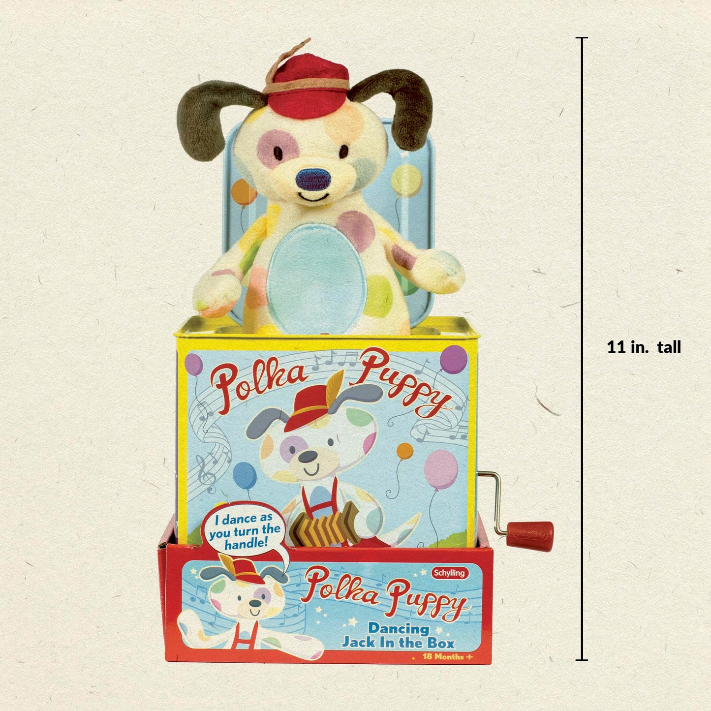Schylling Polka Puppy Jack in the Box – Classic Musical Toy That Dances