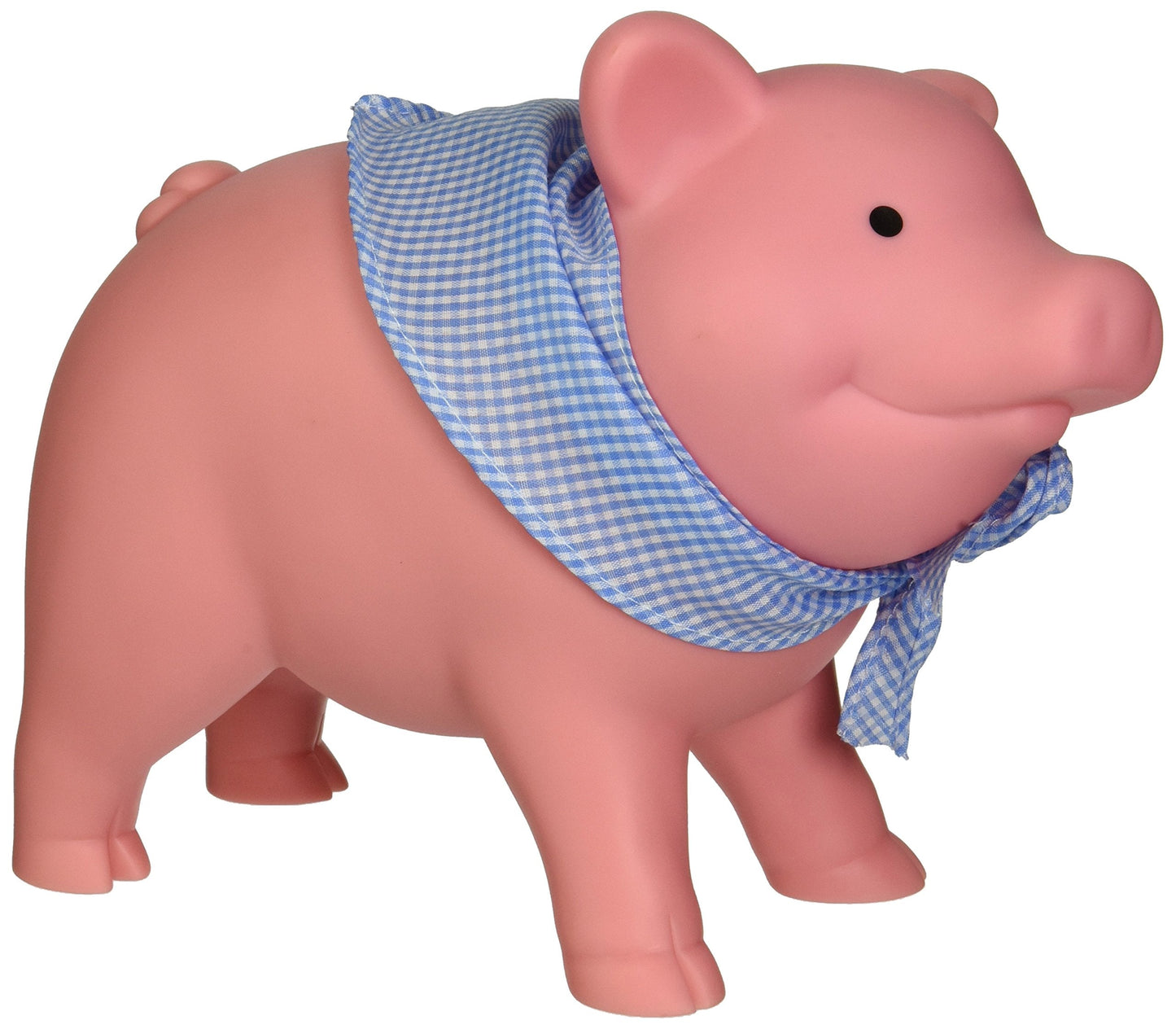 Schylling Rubber Piggy Bank Pink – 7.5-Inch Vinyl Coin Bank with Slot & Scarf