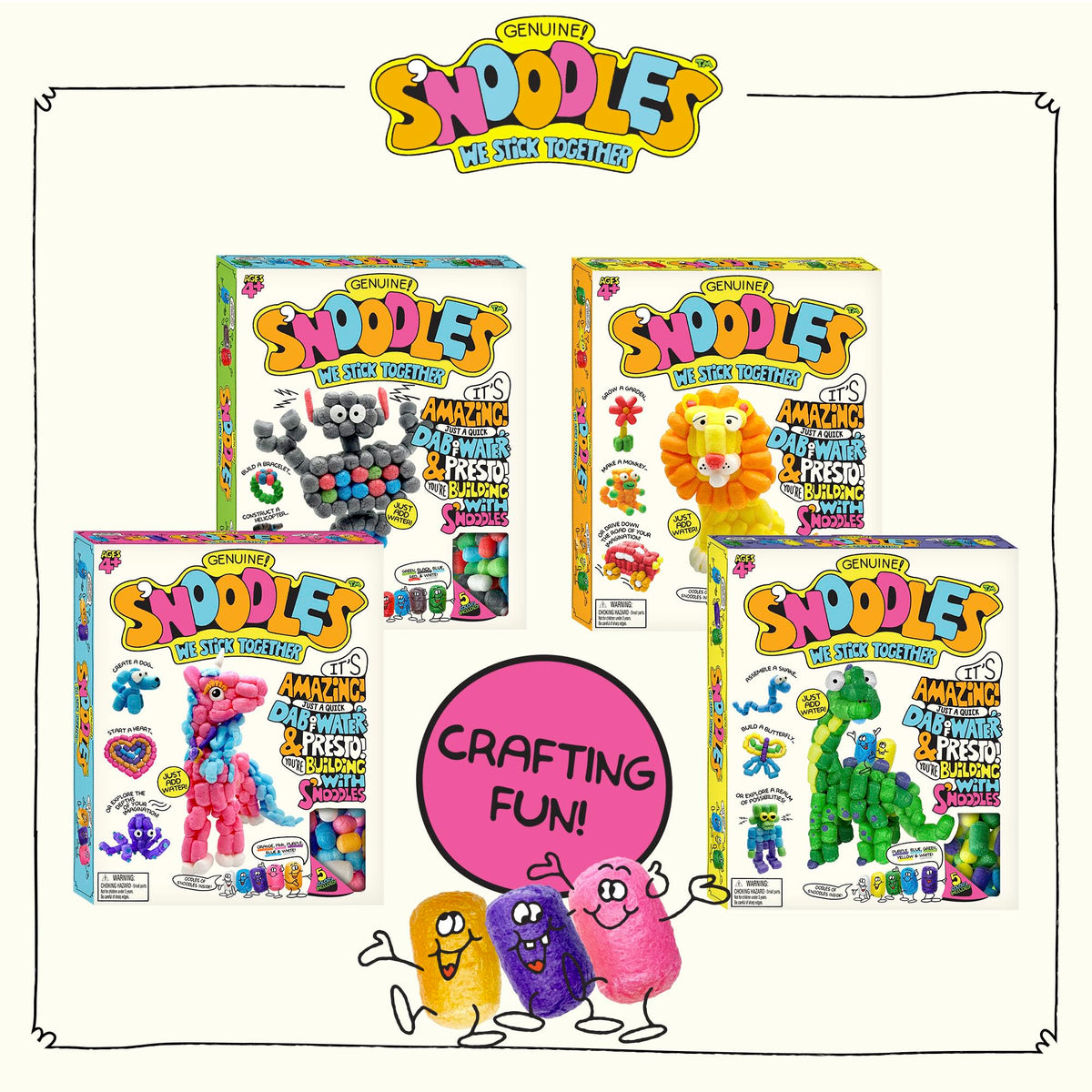 Schylling S’Noodles - Creative Building Craft Kit | Just Add Water | Ages 4+