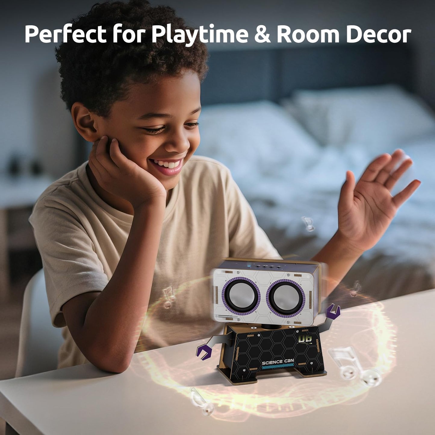 Science Can Stem Toys: DIY Bluetooth Speaker Kit with Rotating Head for Ages 8-13