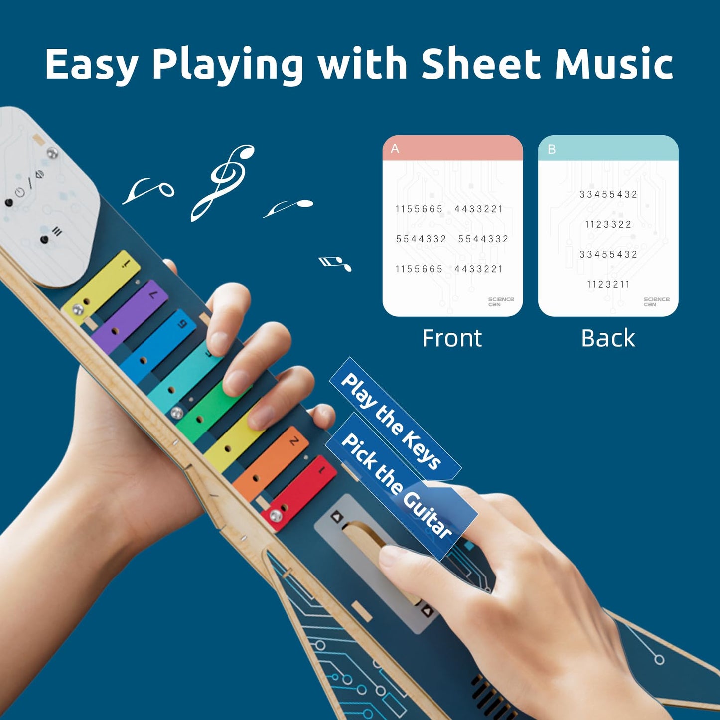 Science Can Science Kit for Kids 8-12 — DIY Electronics Guitar STEM Kit & 3D Wooden Puzzles