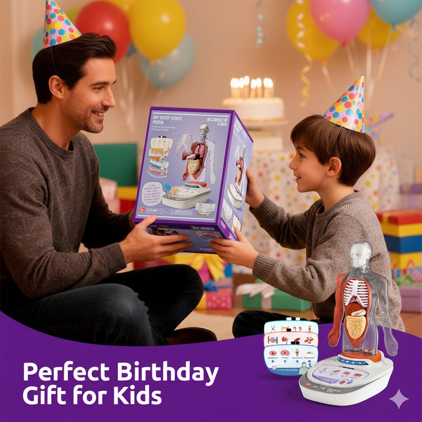 Science Can Human Body Model for Kids — 11-Inch Interactive Anatomy Kit with 15+ Removable Parts