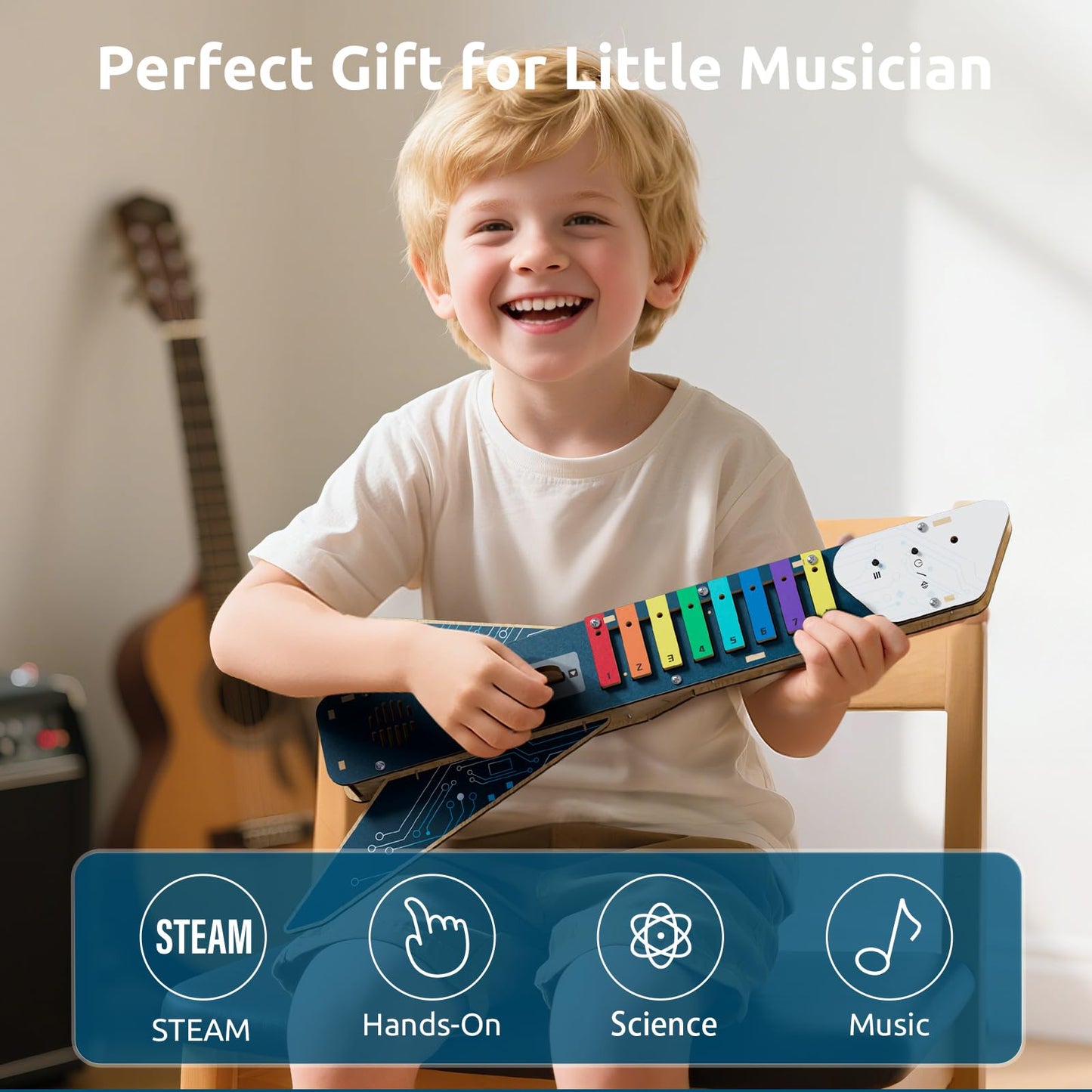 Science Can Science Kit for Kids 8-12 — DIY Electronics Guitar STEM Kit & 3D Wooden Puzzles