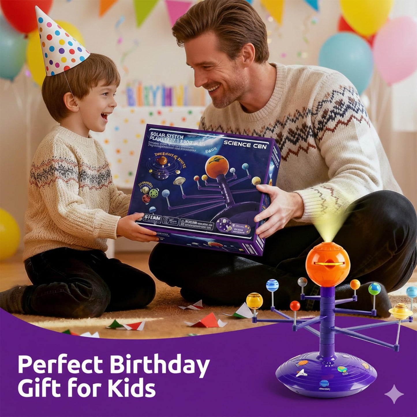 Science Can Solar System for Kids – Talking Planetarium Projector with 8 Planets