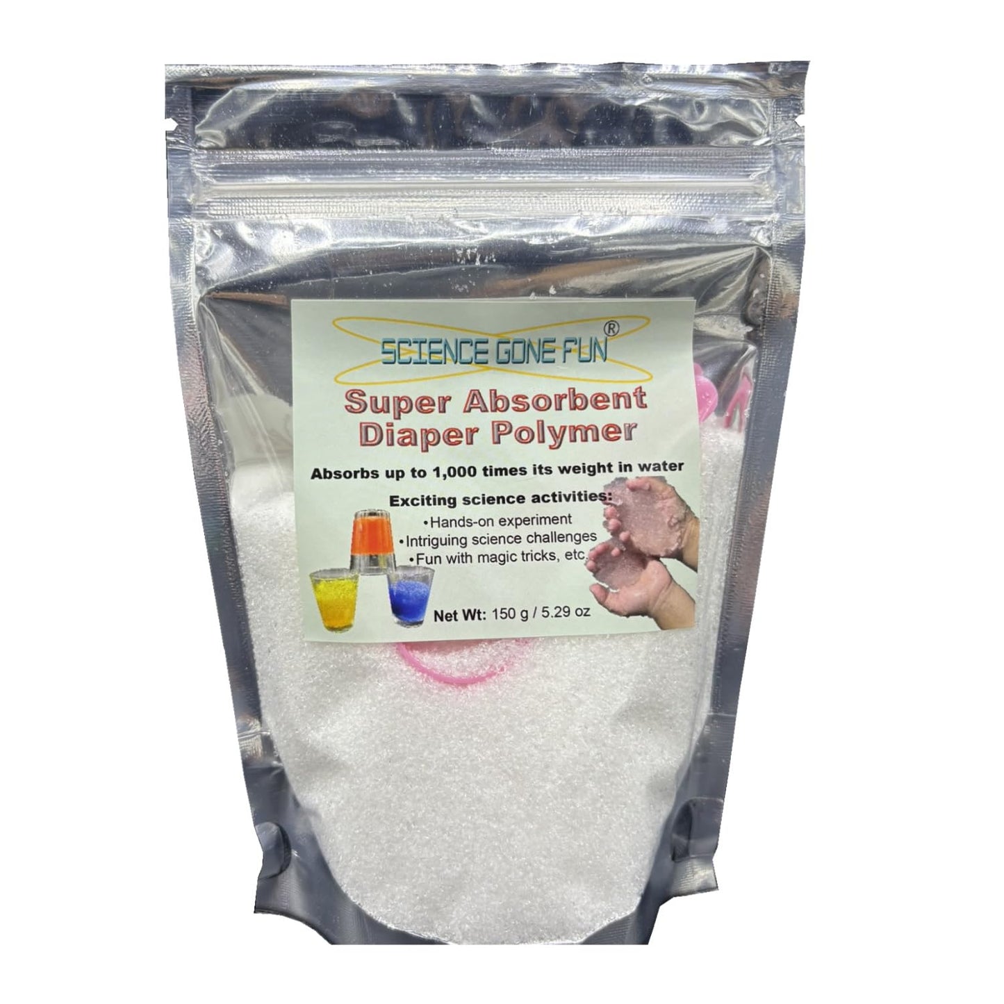 Science Gone Fun 150g Sodium Polyacrylate — Superabsorbent Diaper Polymer