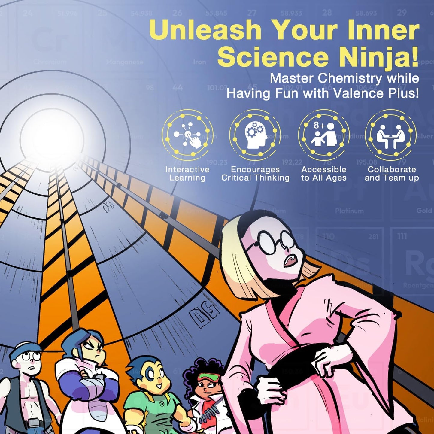 Valence Plus by Science Ninjas | Advanced Chemistry Card Game for Teens & Adults