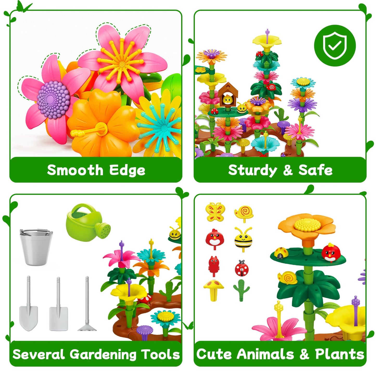 Scientoy Flower Garden Building Toys - 324 PCS for Ages 3-7 | Creative Garden Play
