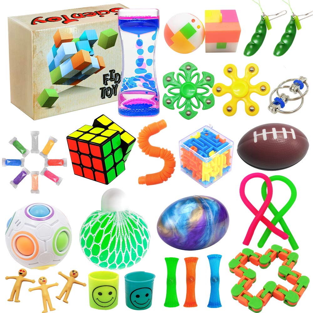 Scientoy Fidget Toy Set – 35 Pcs Sensory Toys for Focus, Anxiety Relief, and Classroom Rewards