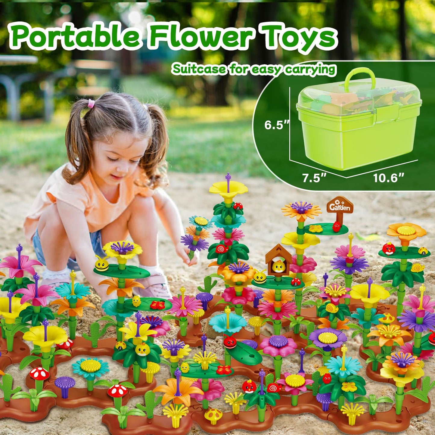 Scientoy Flower Garden Building Toys - 324 PCS for Ages 3-7 | Creative Garden Play
