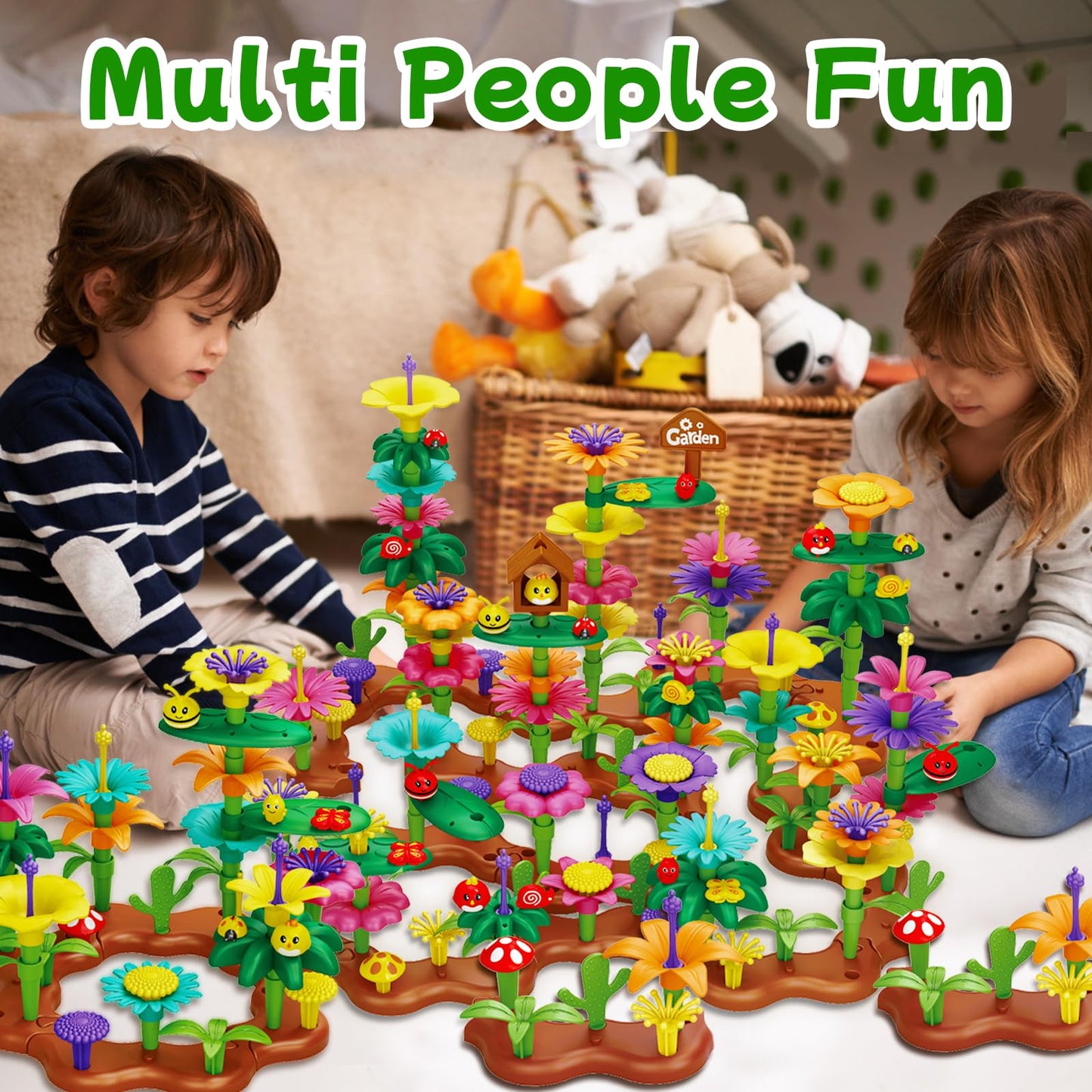 Scientoy Flower Garden Building Toys - 324 PCS for Ages 3-7 | Creative Garden Play