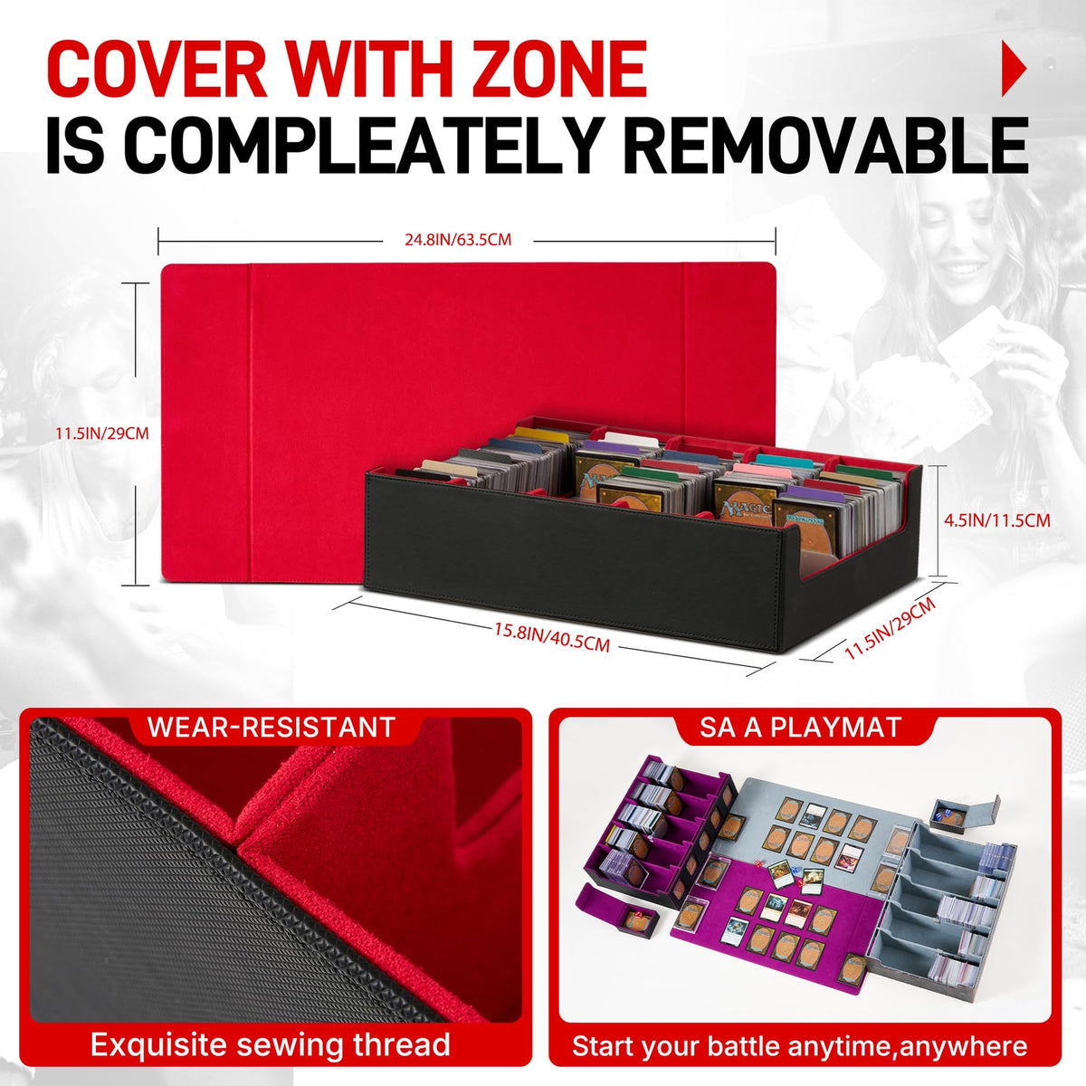 Scimi 3900+ Card Storage Vault — 5-Row Heavy-Duty Carrier, 1800+ Double-Sleeved Cards