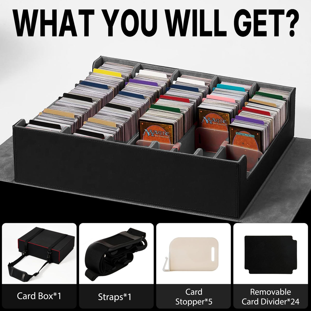Scimi 3900+ Card Storage Vault — 5-Row Heavy-Duty Carrier, 1800+ Double-Sleeved Cards