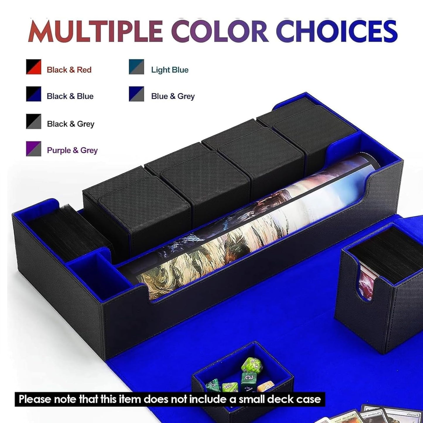 Scimi Premium Trading Card Storage Case – Holds 800+ Sleeved Cards with Magnetic Closure (Black/Blue)