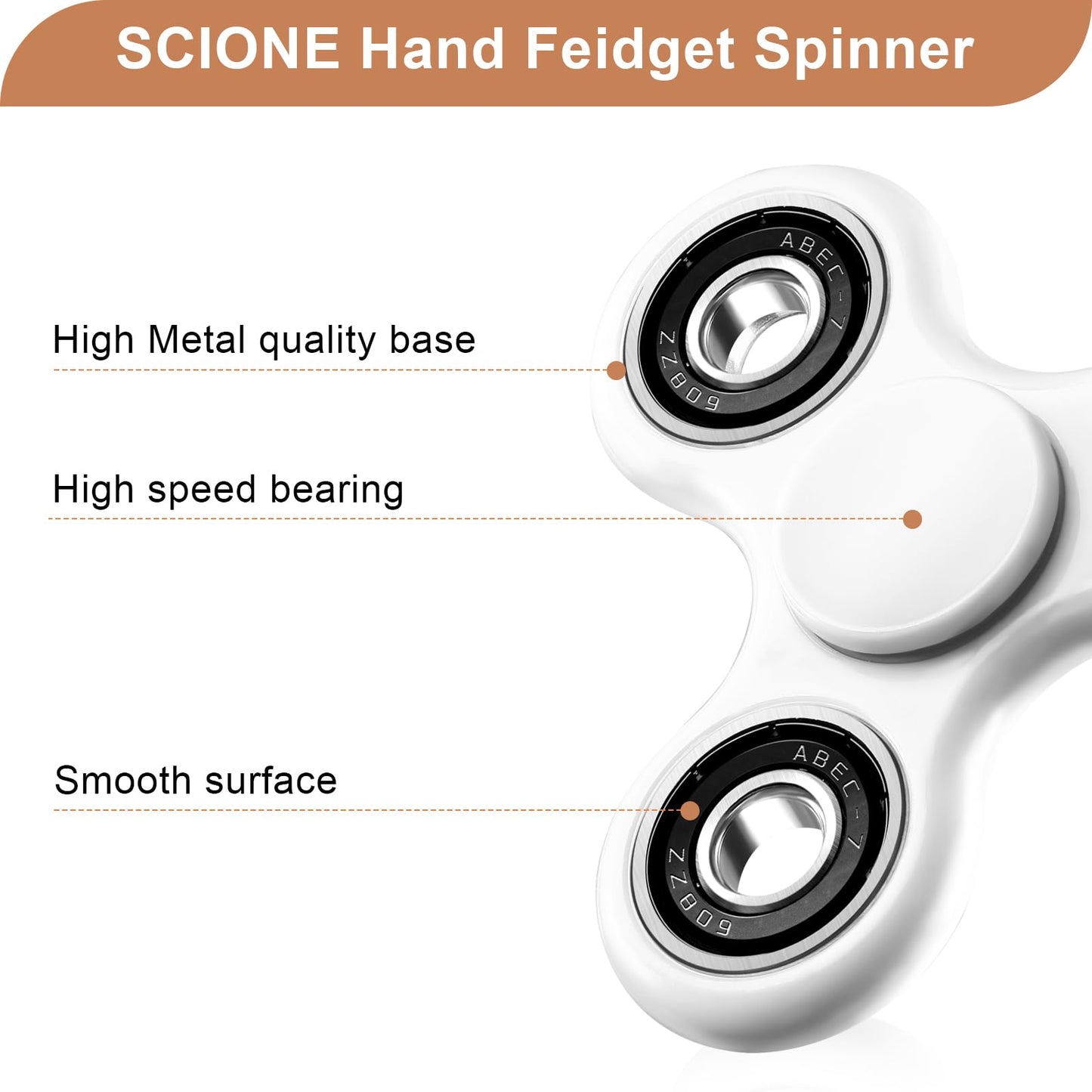 SCIONE Fidget Spinner Toy 1 Pack – Sensory Fidget for Anxiety Relief and Focus