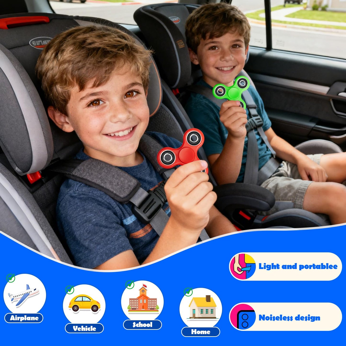 SCIONE Fidget Spinners 5 Pack | Sensory Stress Relief Toys for All Ages