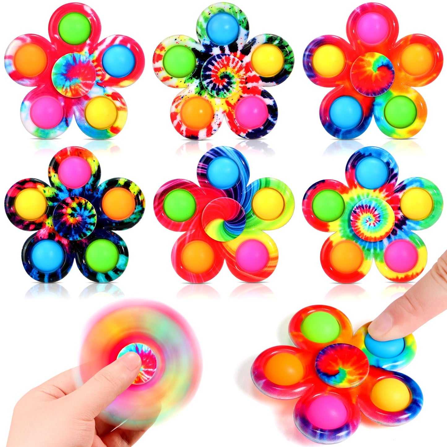 SCIONE Fidget Spinners 6-Pack – Calming Sensory Toys & Classroom Prizes