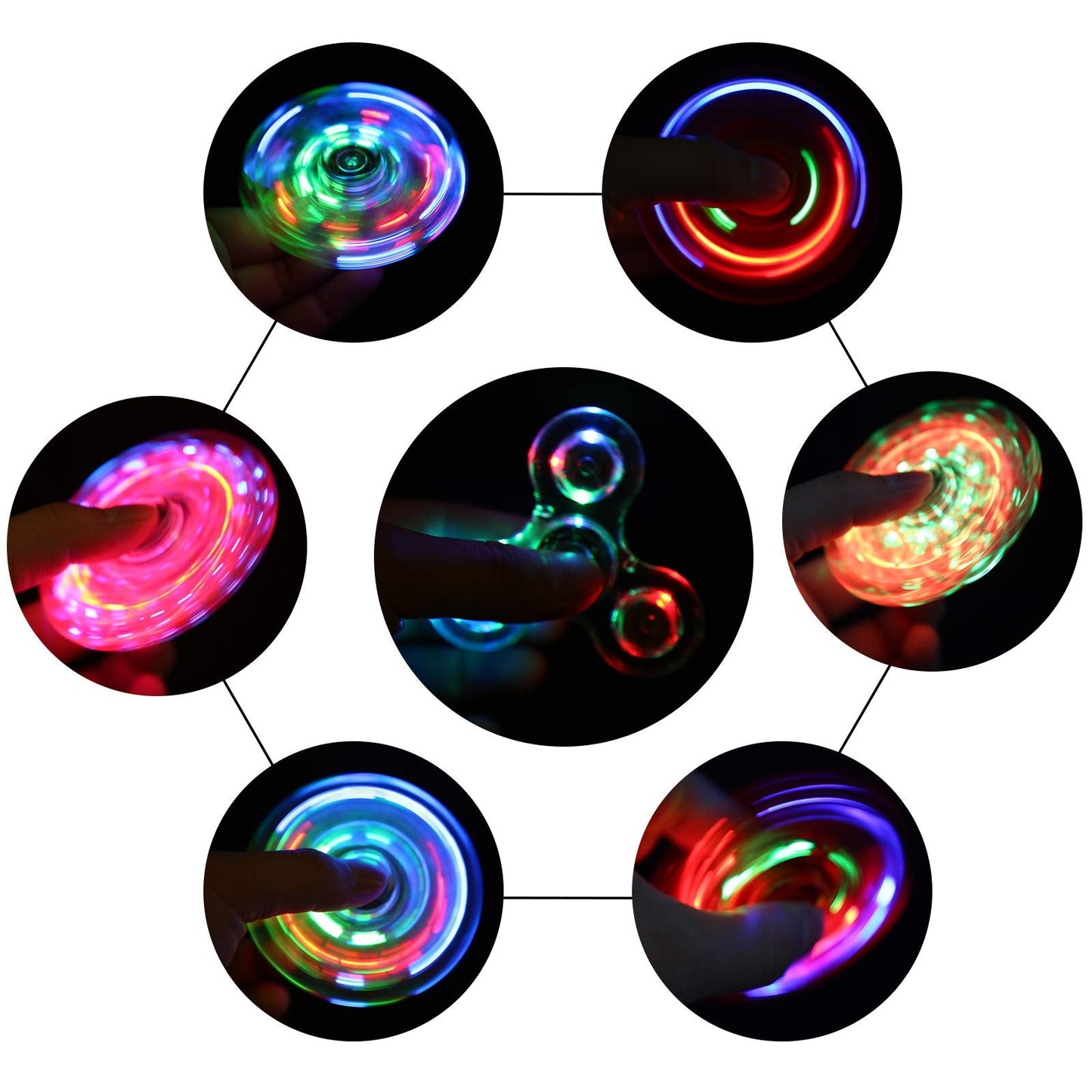 SCIONE LED Fidget Spinner – Glow in the Dark Sensory Toy for Focus, ADHD & Anxiety