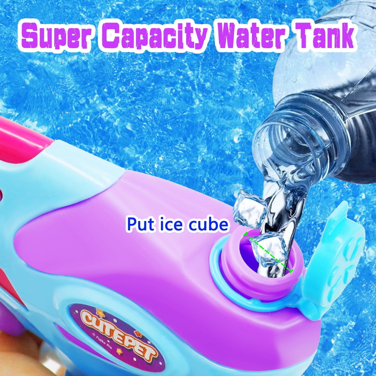 SCKTYZS Water Gun for Girls - 2-Pack Kids Squirter Toys for Pool Beach Bath