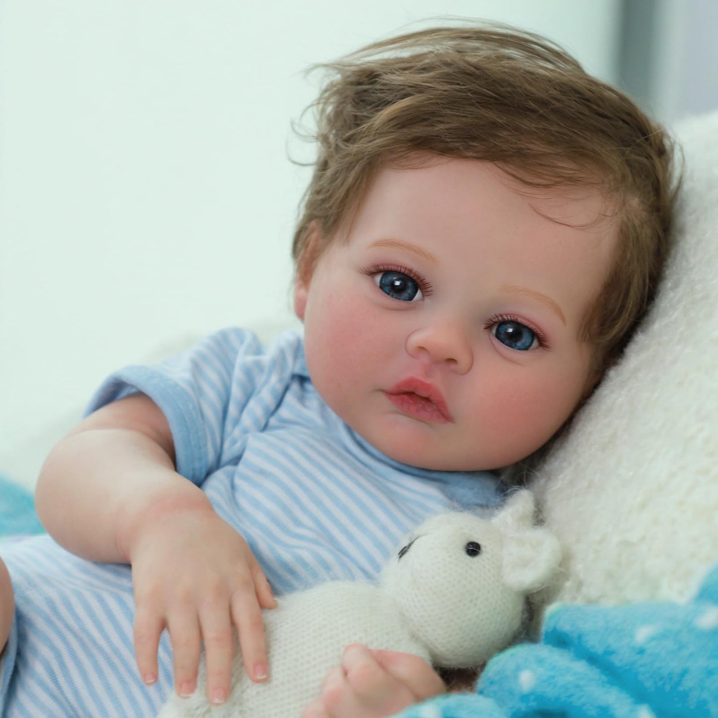 SCOM 18-Inch Reborn Baby Doll Boy – Realistic, Weighted, Poseable with Accessories
