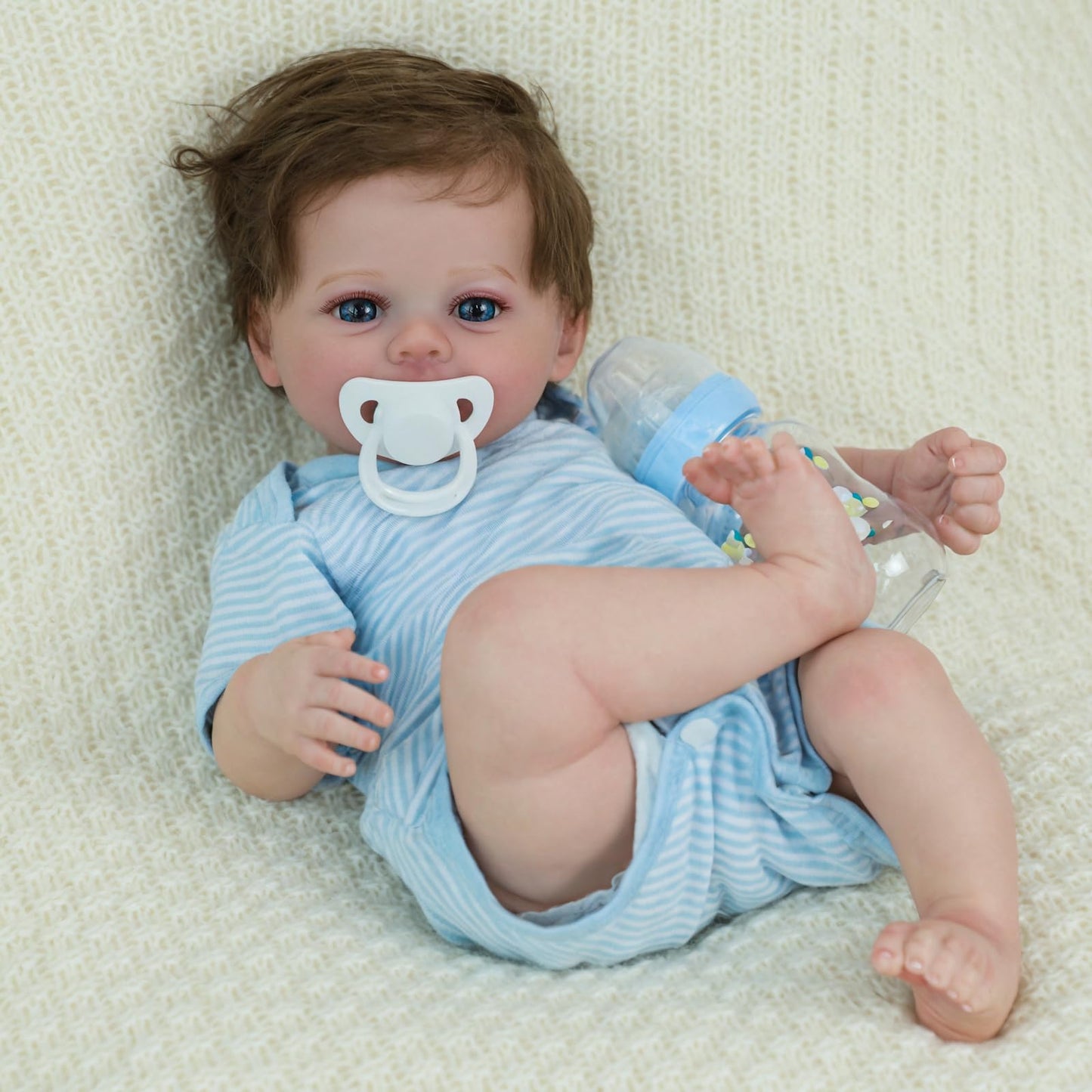 SCOM 18-Inch Reborn Baby Doll Boy – Realistic, Weighted, Poseable with Accessories