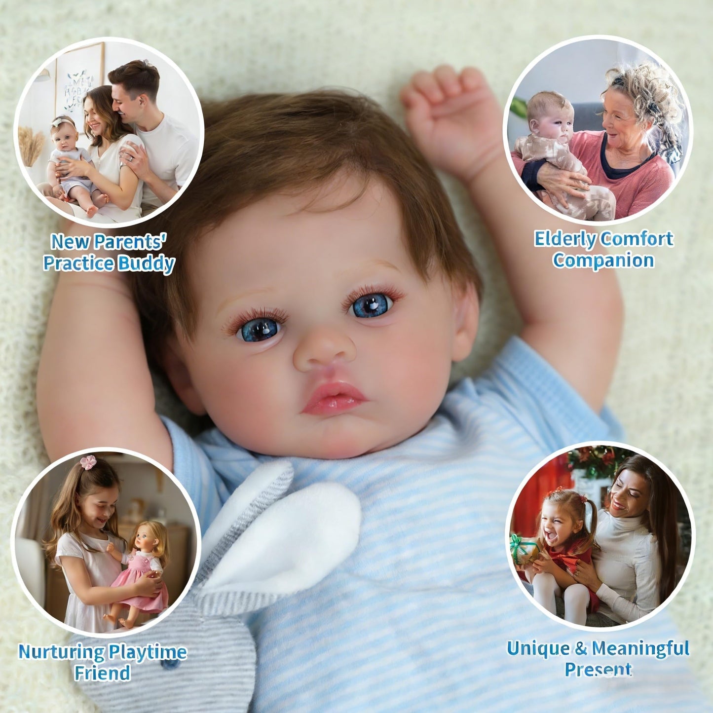 SCOM 18-Inch Reborn Baby Doll Boy – Realistic, Weighted, Poseable with Accessories