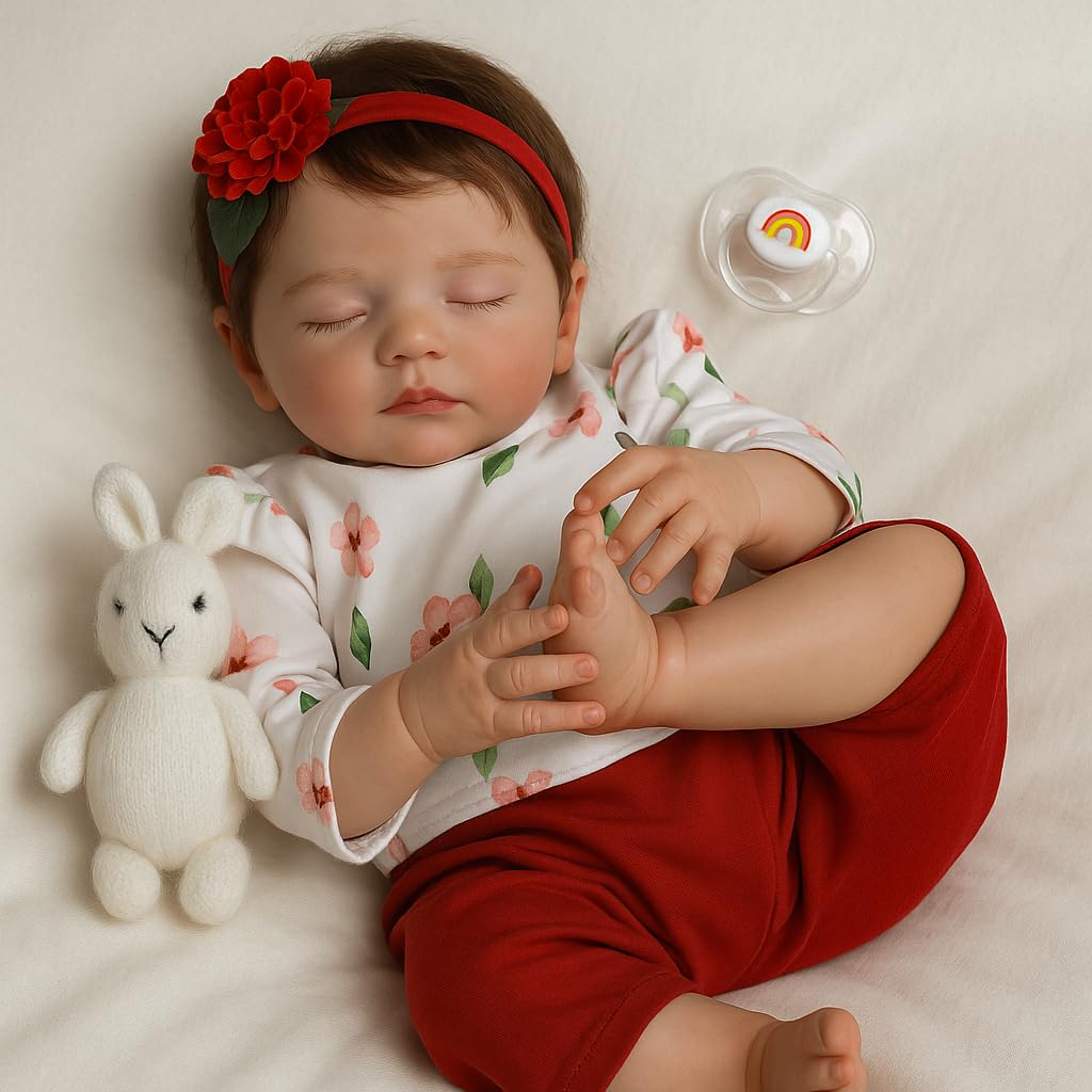 SCOM 20-Inch Realistic Reborn Baby Doll – Lifelike Sleeping Girl with Gift Set