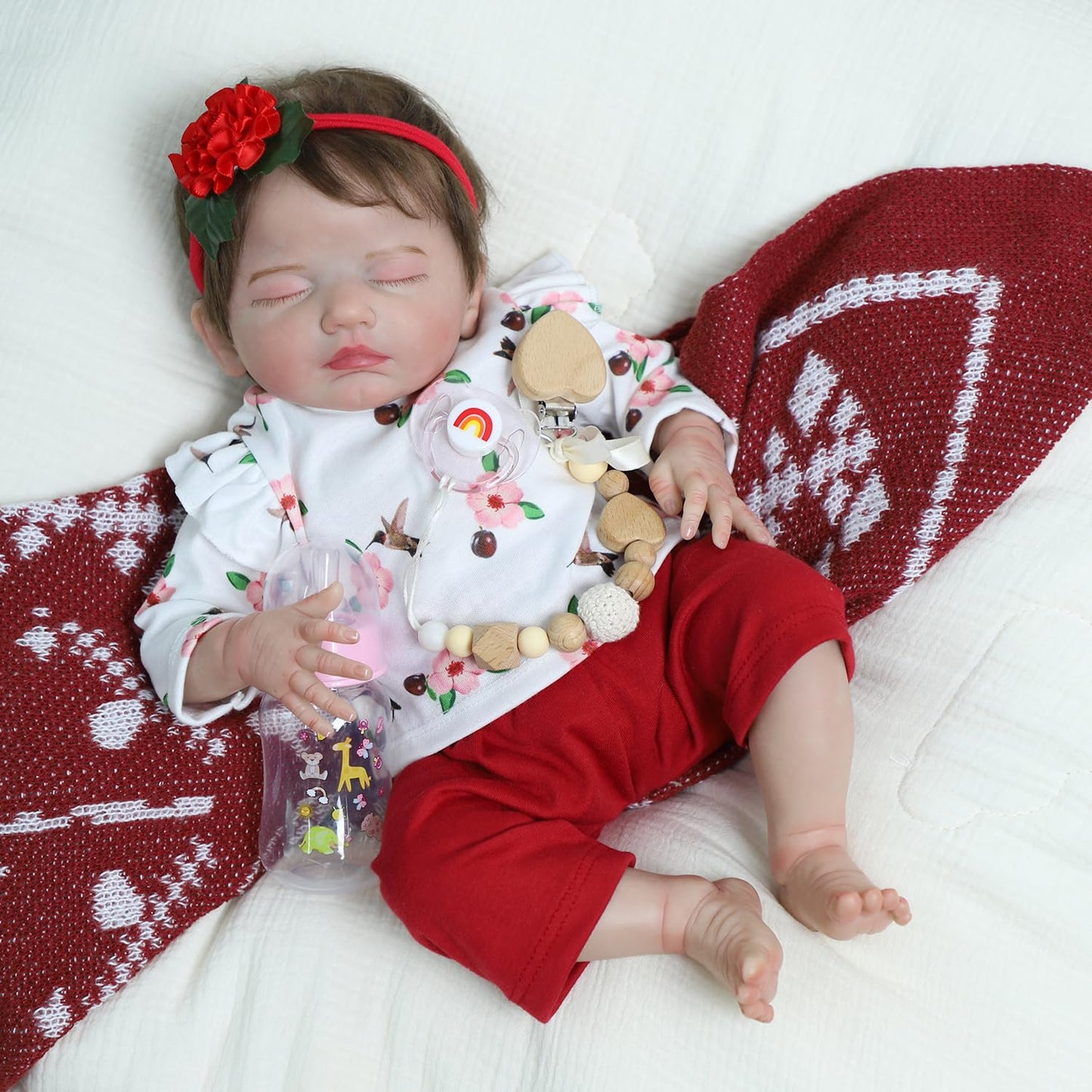 SCOM 20-Inch Realistic Reborn Baby Doll – Lifelike Sleeping Girl with Gift Set