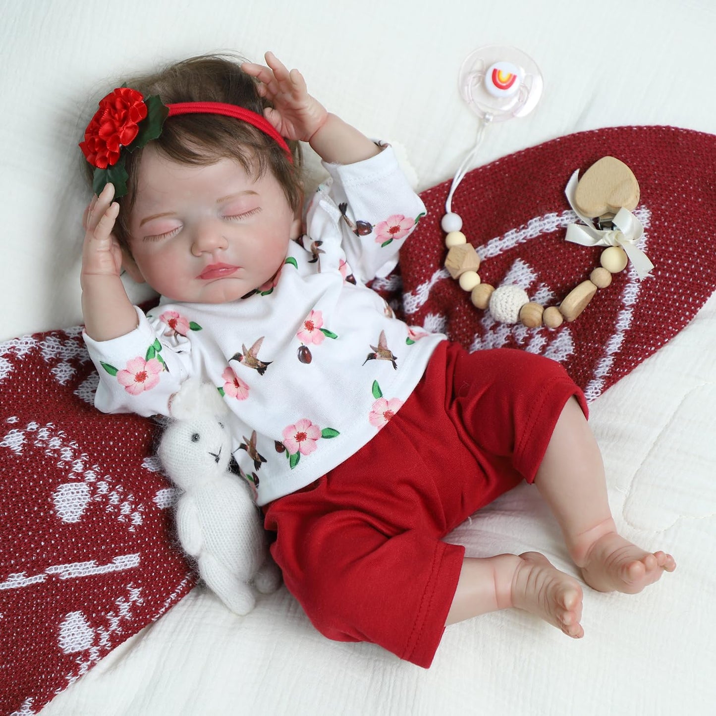 SCOM 20-Inch Realistic Reborn Baby Doll – Lifelike Sleeping Girl with Gift Set