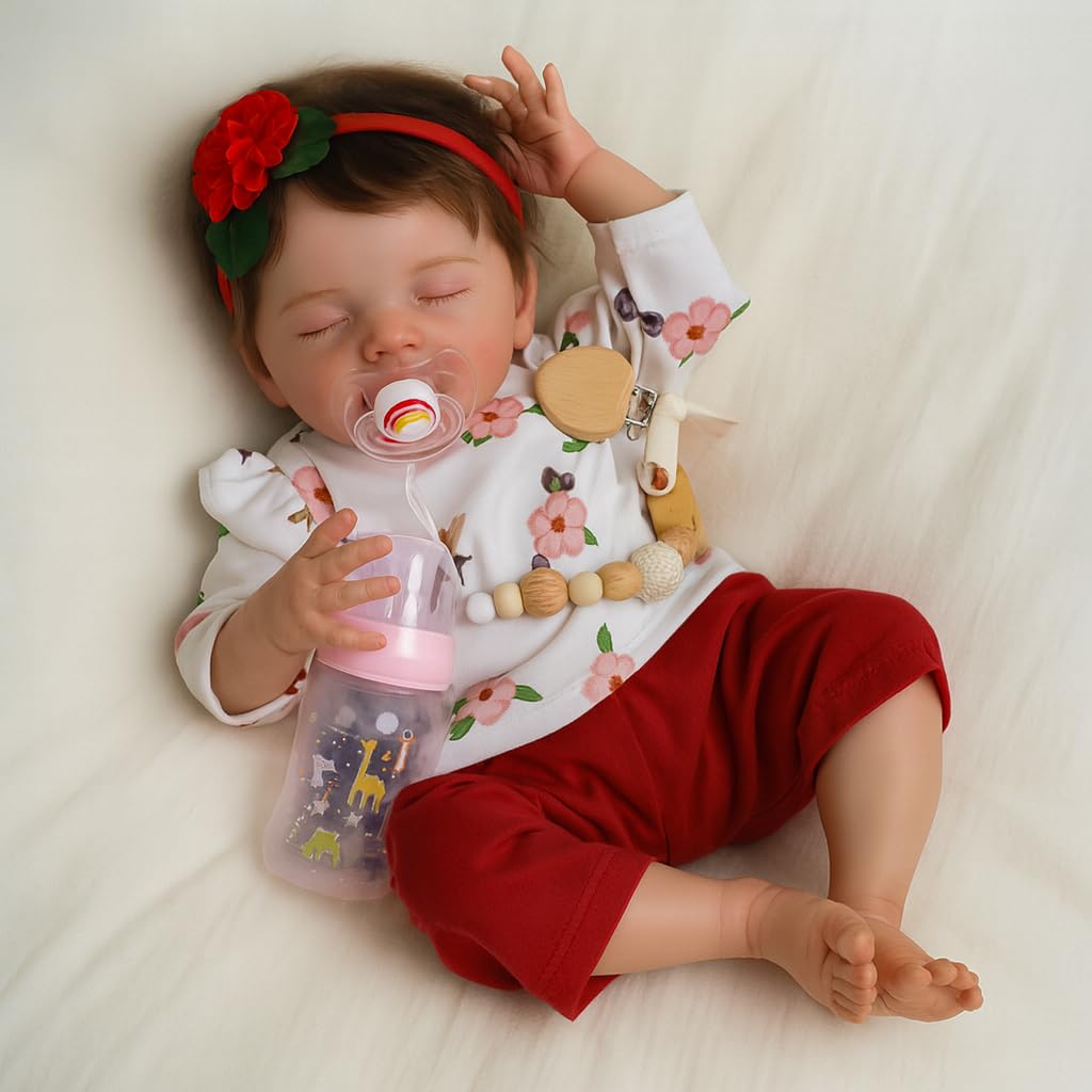 SCOM 20-Inch Realistic Reborn Baby Doll – Lifelike Sleeping Girl with Gift Set