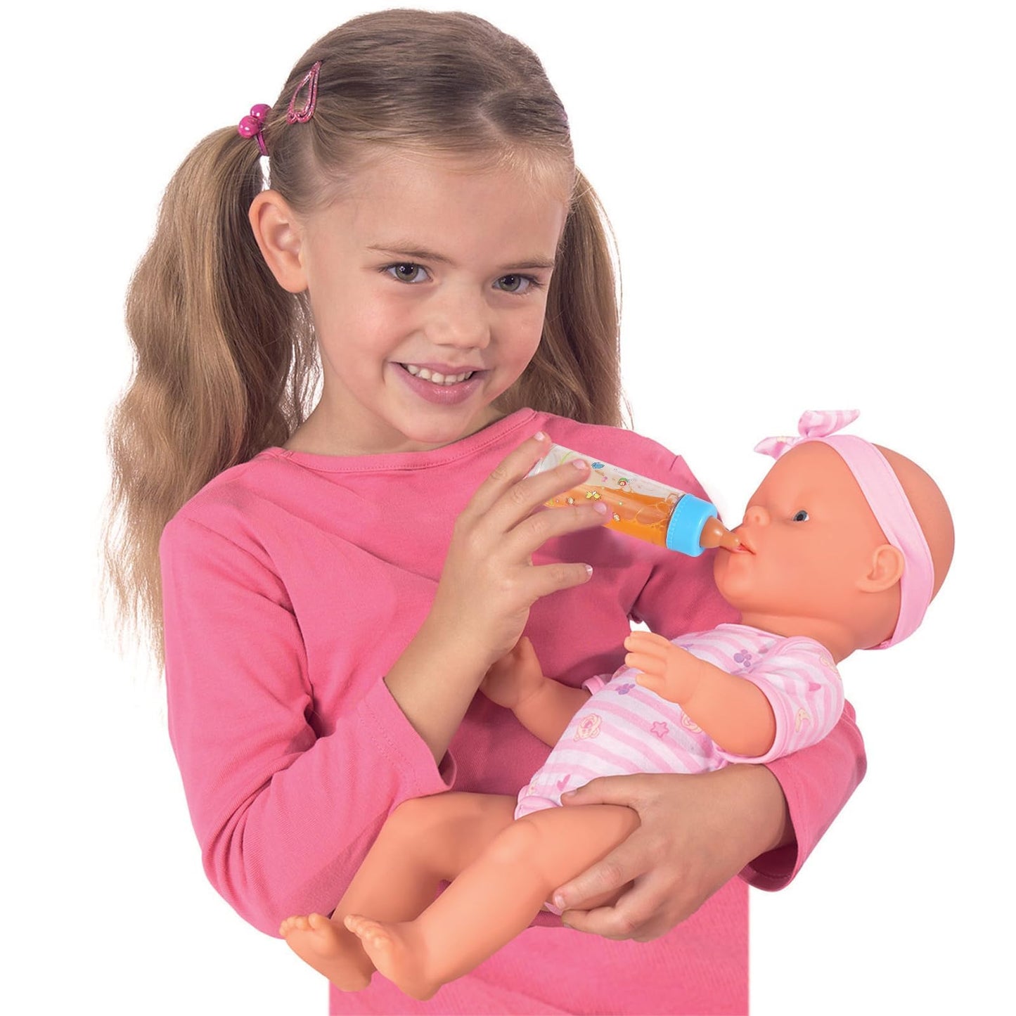 SCOM Baby Doll Bottle Accessories - 6-piece Pretend Play Set with Disappearing Milk and Juice