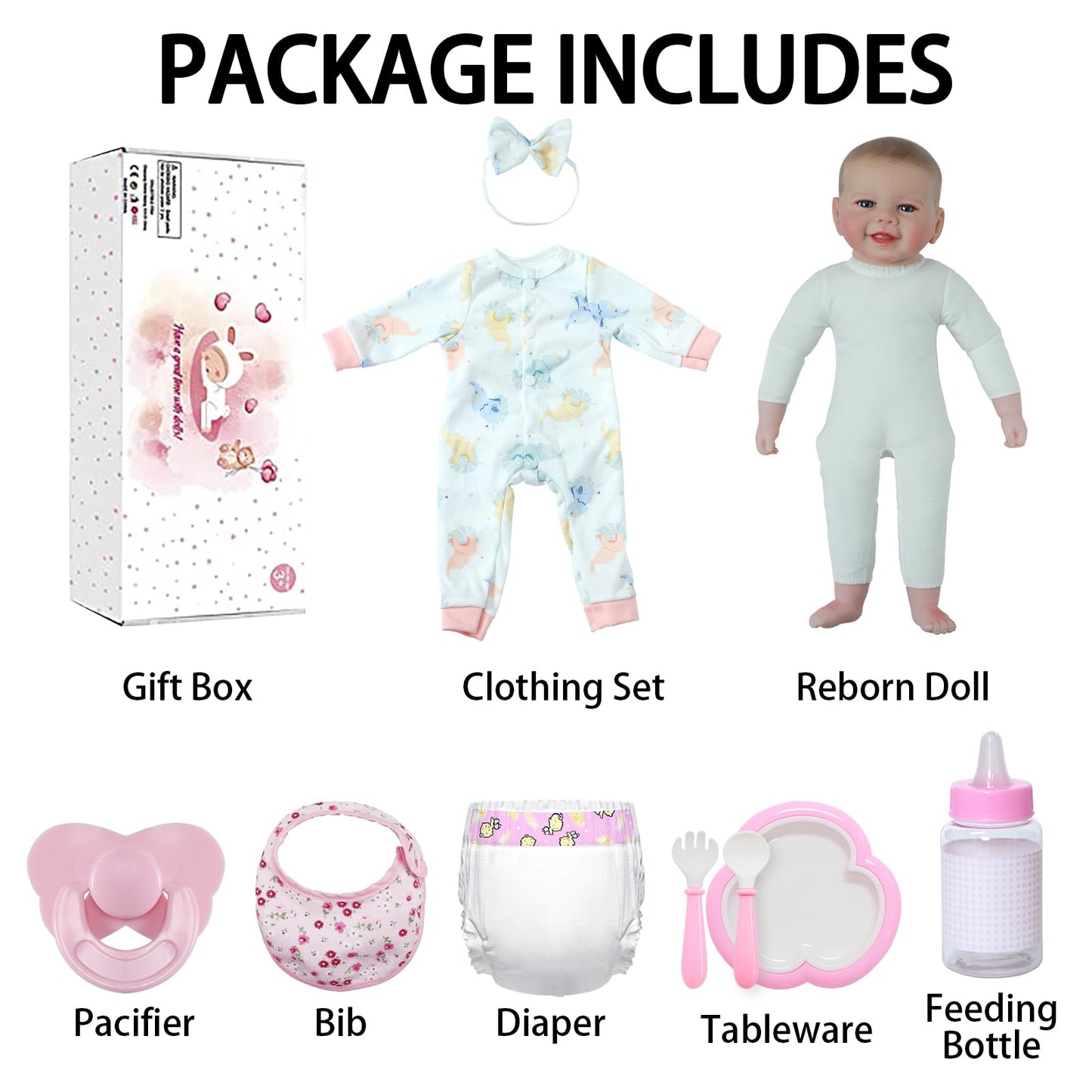 SCOM Baby Doll 18-Inch Realistic Soft Body with Accessories | Safe Play for 3+