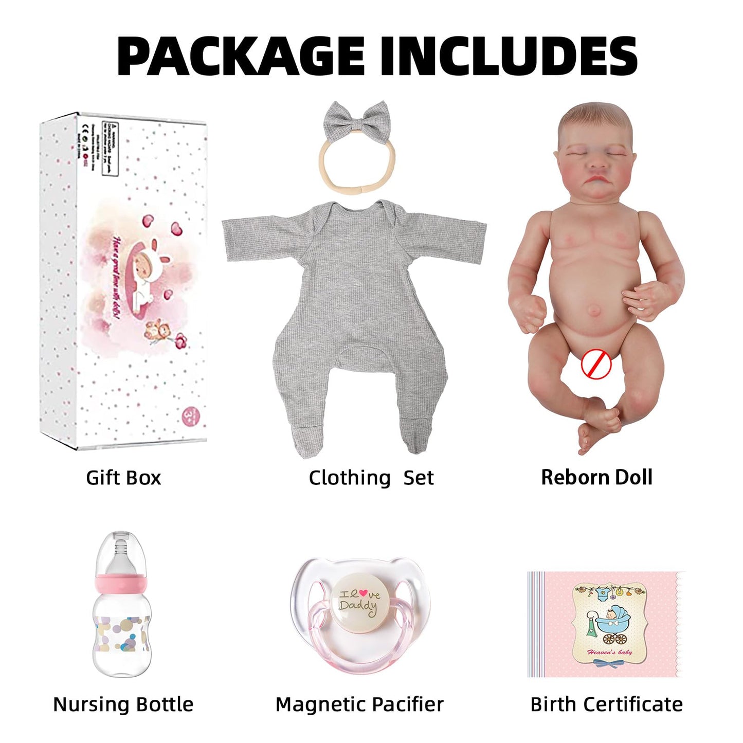 SCOM Realistic Reborn Baby Doll 18in Levi – Weighted Vinyl Girl Gift