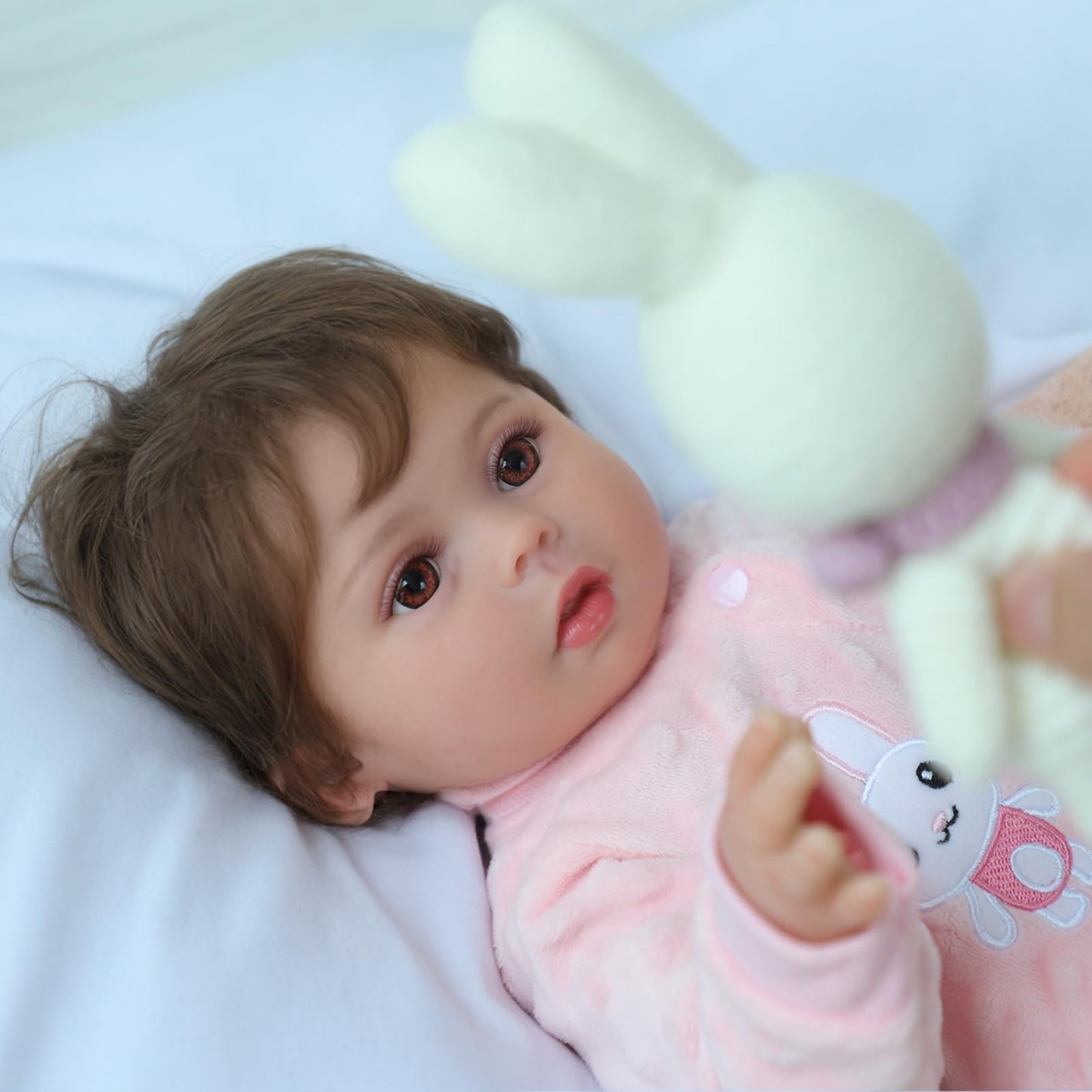 SCOM Realistic Reborn Baby Doll Lucy – 18-Inch Full Body Vinyl, Weighted, Gift Set