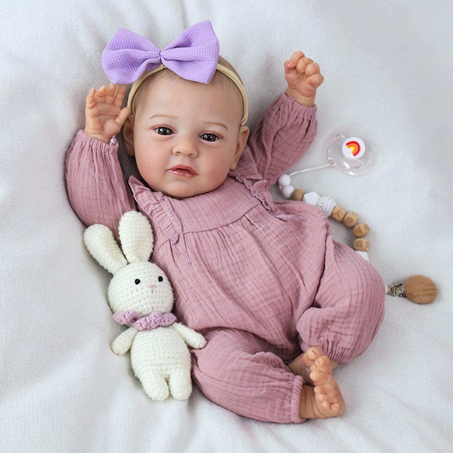 SCOM Realistic Reborn Baby Dolls – 18-Inch Mary, Full-Body Vinyl Lifelike Newborn Doll