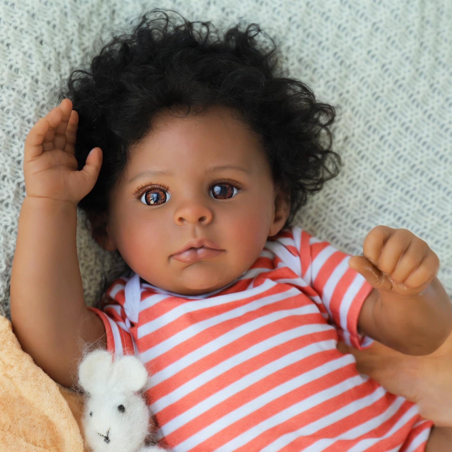 SCOM Realistic Reborn Baby Doll – 20-Inch Black Girl (African American), Weighted Soft Body