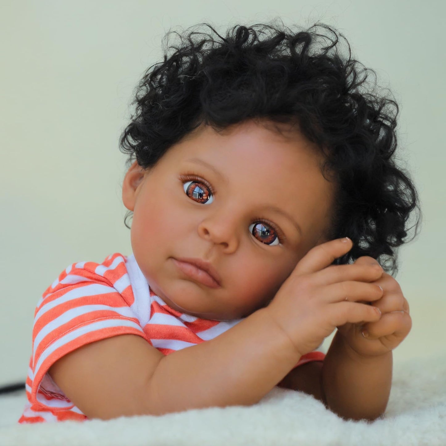 SCOM Realistic Reborn Baby Doll – 20-Inch Black Girl (African American), Weighted Soft Body